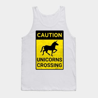 Caution Unicorns Crossing Tank Top